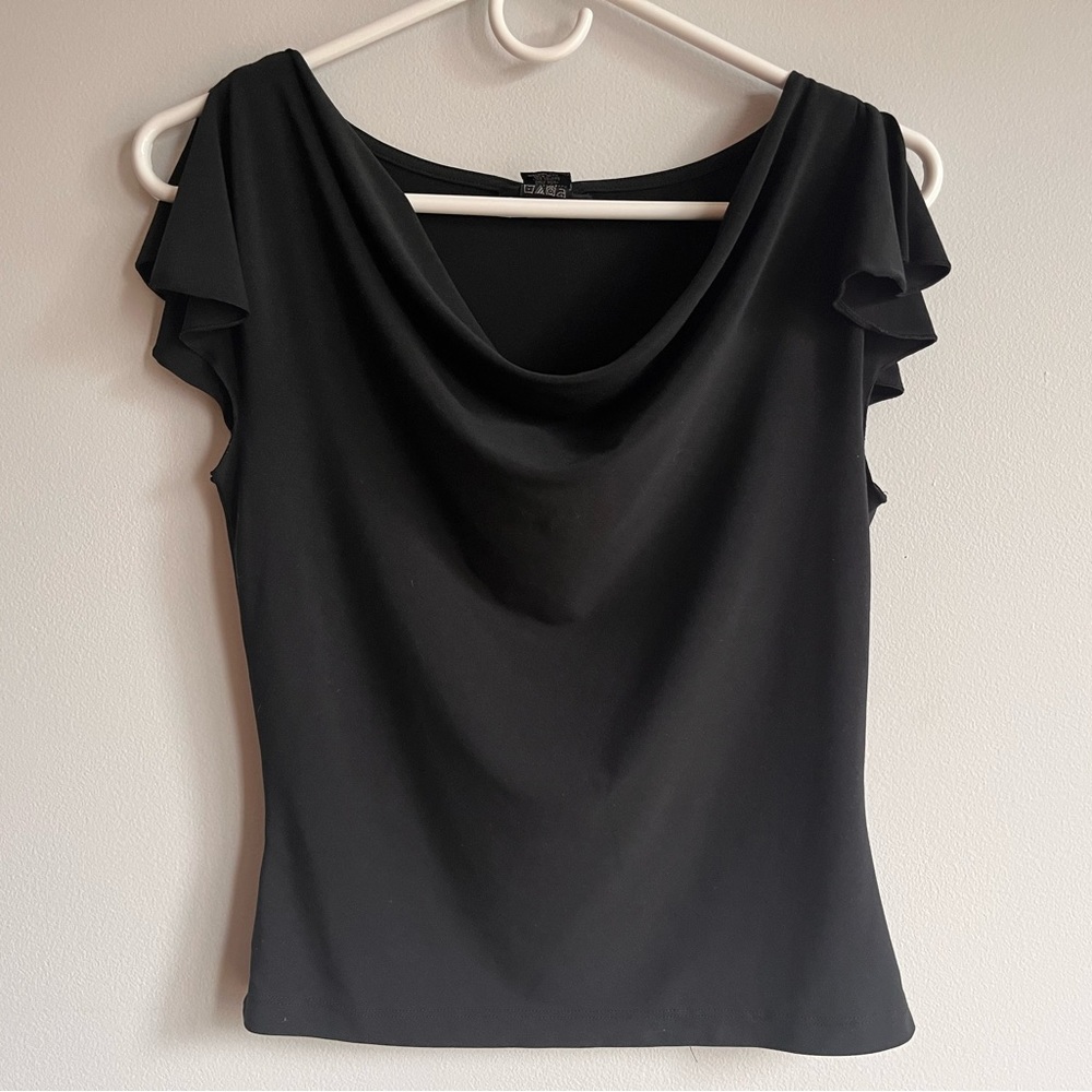 Express Cowl Neck Black Top